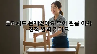 혼자서도 문제없어요! 부여 원룸 이사 견적 완벽 가이드
